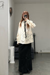 AVIVA JIFEI XUE Ancient Constellation Embroidered Patchwork White Shirt S22-ELSS